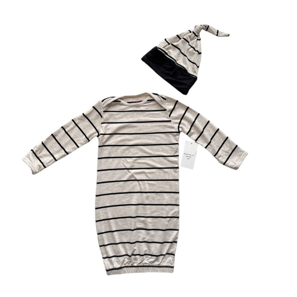 Everly Grey Gown + Hat Set Size 0/3m